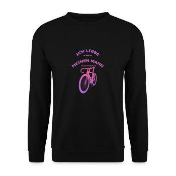 Rennrad Liebe meinen Mann! Perspektive Rosa - Unisex Pullover - Schwarz - Vorne - Alina (178cm) & Michal (187cm)