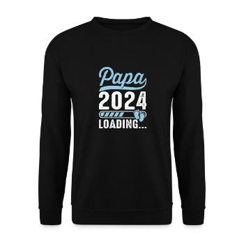 Schwangerschaft Werdende Eltern Geschenk Papa 2024 - Unisex Pullover - Schwarz - Vorne - Alina (178cm) & Michal (187cm)