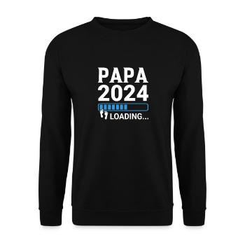 Schwangerschaft Werdende Eltern Geschenk Papa 2024 - Unisex Pullover - Schwarz - Vorne - Alina (178cm) & Michal (187cm)