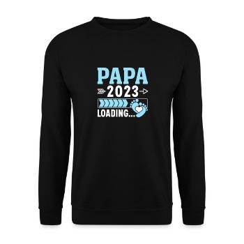 Cadeau des futurs parents de grossesse Papa 2023 - Sweat-shirt Unisexe - noir - Devant - Alina (178cm) & Michal (187cm)