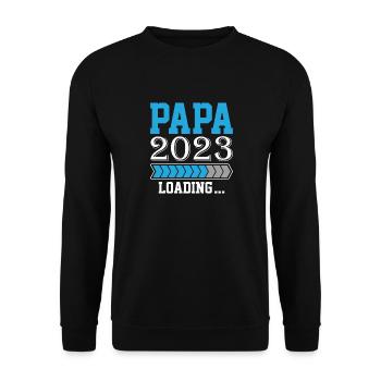 Cadeau des futurs parents de grossesse Papa 2023 - Sweat-shirt Unisexe - noir - Devant - Alina (178cm) & Michal (187cm)
