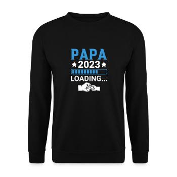 Cadeau des futurs parents de grossesse Papa 2023 - Sweat-shirt Unisexe - noir - Devant - Alina (178cm) & Michal (187cm)