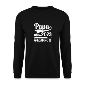 Cadeau des futurs parents de grossesse Papa 2023 - Sweat-shirt Unisexe - noir - Devant - Alina (178cm) & Michal (187cm)