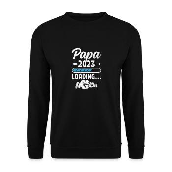 Cadeau des futurs parents de grossesse Papa 2023 - Sweat-shirt Unisexe - noir - Devant - Alina (178cm) & Michal (187cm)