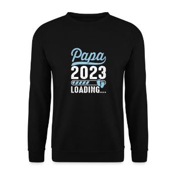 Grossesse Futur Parent Cadeau Papa 2023 - Sweat-shirt Unisexe - noir - Devant - Alina (178cm) & Michal (187cm)