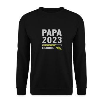 Cadeau des futurs parents de grossesse Papa 2023 - Sweat-shirt Unisexe - noir - Devant - Alina (178cm) & Michal (187cm)
