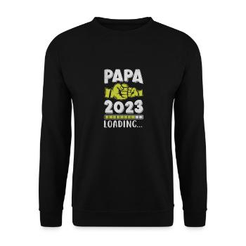 Cadeau des futurs parents de grossesse Papa 2023 - Sweat-shirt Unisexe - noir - Devant - Alina (178cm) & Michal (187cm)