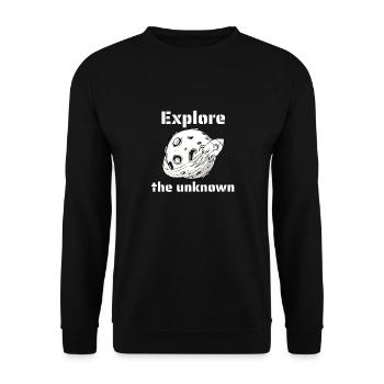Explore The Unknown Retro Outer Space Designs - Unisex Sweatshirt - black - Front - Alina (178cm) & Michal (187cm)
