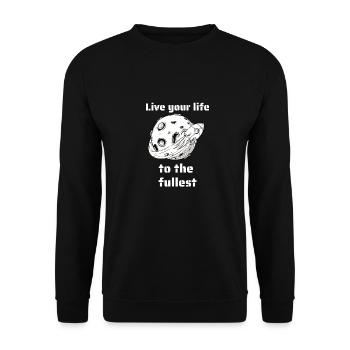 Vivez votre vie au maximum Retro Space Designs - Sweat-shirt Unisexe - noir - Devant - Alina (178cm) & Michal (187cm)