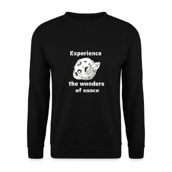 Experience The Wonders Of Space Retro Space - Unisex Pullover - Schwarz - Vorne - Alina (178cm) & Michal (187cm)