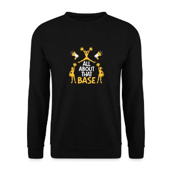 All About That Base Cheerleading Design für Cheer - Unisex Pullover - Schwarz - Vorne - Alina (178cm) & Michal (187cm)