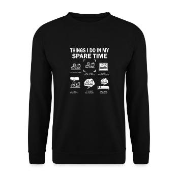 Roller Coaster Lover Lover Ce que je fais pendant mon temps libre - Sweat-shirt Unisexe - noir - Devant - Alina (178cm) & Michal (187cm)
