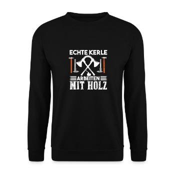 Zimmermann Schreiner Geselle Tischler Meister - Unisex Pullover - Schwarz - Vorne - Alina (178cm) & Michal (187cm)