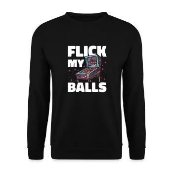 Drôle de flipper rétro dessin animé - Sweat-shirt Unisexe - noir - Devant - Alina (178cm) & Michal (187cm)