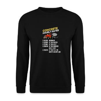 Concrete Finisher Worker Gift Cement Mixer Truck - Unisex Sweatshirt - black - Front - Alina (178cm) & Michal (187cm)