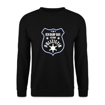 Polizei Polizeibeamtin Geschenk Verbeamtung Polizi - Unisex Pullover - Schwarz - Vorne - Alina (178cm) & Michal (187cm)