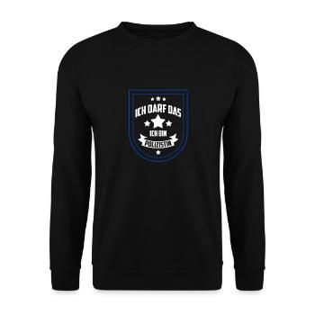 Polizei Polizeibeamtin Geschenk Verbeamtung Polize - Unisex Pullover - Schwarz - Vorne - Alina (178cm) & Michal (187cm)