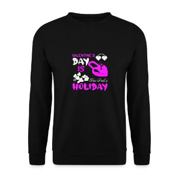 VALENTINSTAG IST FEIERTAG - Unisex Pullover - Schwarz - Vorne - Alina (178cm) & Michal (187cm)