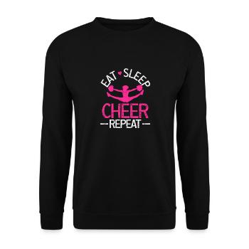 Cheerleading - Eat Sleep Cheer Repeat Cheerleader - Unisex Pullover - Schwarz - Vorne - Alina (178cm) & Michal (187cm)