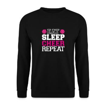 Cheerleading - Eat Sleep Cheer Repeat Cheerleader - Unisex Pullover - Schwarz - Vorne - Alina (178cm) & Michal (187cm)