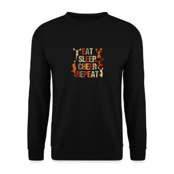 Mangez Dormez Cheer Répétez Cheerleader Drôle - Sweat-shirt Unisexe - noir - Devant - Alina (178cm) & Michal (187cm)