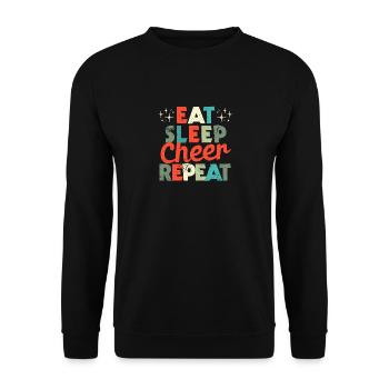 Eat Sleep Cheer Repeat Cheerleader Lustig - Unisex Pullover - Schwarz - Vorne - Alina (178cm) & Michal (187cm)