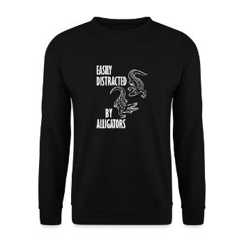 Crocodile, animal, nature, faune, marais, - Sweat-shirt Unisexe - noir - Devant - Alina (178cm) & Michal (187cm)