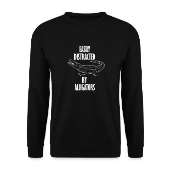 Distrait par les alligators, la faune, les - Sweat-shirt Unisexe - noir - Devant - Alina (178cm) & Michal (187cm)