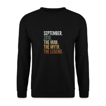 September 2010 The Man The Myth The Legend - Unisex Sweatshirt - black - Front - Alina (178cm) & Michal (187cm)