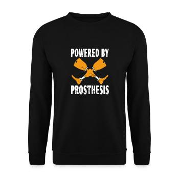Powered By Prosthesis Cool Retro Prosthetic - Unisex Sweatshirt - black - Front - Alina (178cm) & Michal (187cm)