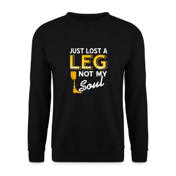 Just Lost A Leg Not My Soul Cool Retro Prosthesis - Unisex Sweatshirt - black - Front - Alina (178cm) & Michal (187cm)
