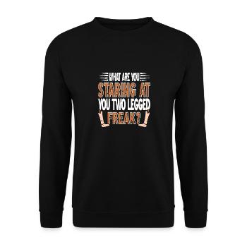 You Two Legged Freak Funny Prosthesis Designs - Unisex Sweatshirt - black - Front - Alina (178cm) & Michal (187cm)