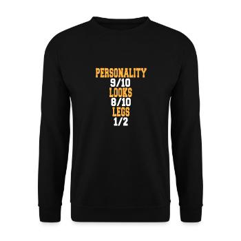 Personality 9/10 Looks 8/10 Leg 1/2 Prosthesis - Unisex Sweatshirt - black - Front - Alina (178cm) & Michal (187cm)