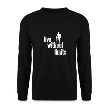 Live Without Limits Awesome Prosthesis T-Shirt - Unisex Sweatshirt - black - Front - Alina (178cm) & Michal (187cm)
