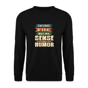 Lost A Leg Not My Sense Of Humor Funny Prosthesis - Unisex Sweatshirt - black - Front - Alina (178cm) & Michal (187cm)