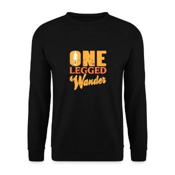 One Legged Wonder Retro Funny Prosthesis Designs - Unisex Sweatshirt - black - Front - Alina (178cm) & Michal (187cm)