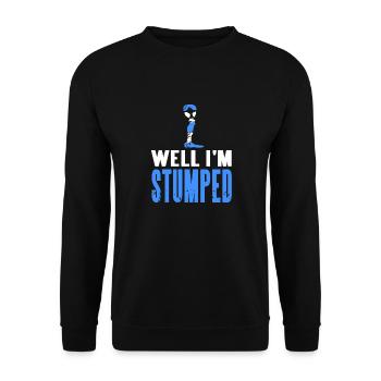 Well I'm Stumped Retro Funny Prosthesis T-Shirt - Unisex Sweatshirt - black - Front - Alina (178cm) & Michal (187cm)