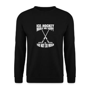 Eishockey Wintersport Frau Mädchen Eishockeyteam - Unisex Pullover - Schwarz - Vorne - Alina (178cm) & Michal (187cm)