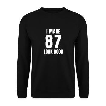 87 Year Old Funny 87th Birthday Quote 87 Years - Unisex Sweatshirt - black - Front - Alina (178cm) & Michal (187cm)