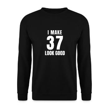 37 Year Old Funny 37th Birthday Quote 37 Years - Unisex Sweatshirt - black - Front - Alina (178cm) & Michal (187cm)