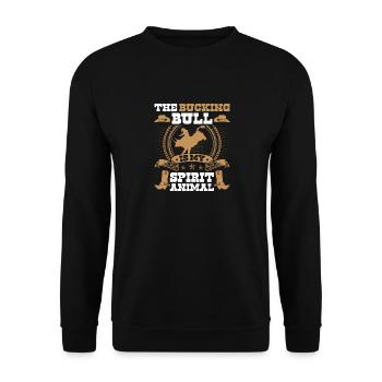 Bull Riding Rodeo Cowboy, Spirit Animal Bull Rider - Unisex Pullover - Schwarz - Vorne - Alina (178cm) & Michal (187cm)
