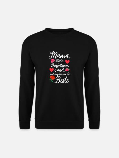 Schöner Mama Spruch Beste Mama Engel Beschützerin - Unisex Pullover - Schwarz