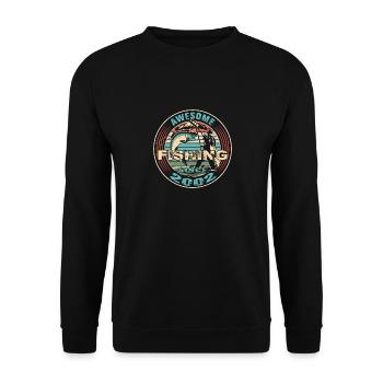 Awesome since 2002. Angel, Angler's birthday - Unisex Sweatshirt - black - Front - Alina (178cm) & Michal (187cm)