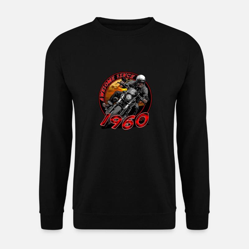 Awesome since 1960, biker's birthday - Unisex Sweatshirt - black