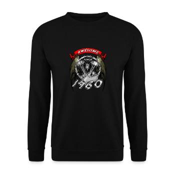 Awesome since 1960, biker's birthday - Unisex Sweatshirt - black - Front - Alina (178cm) & Michal (187cm)
