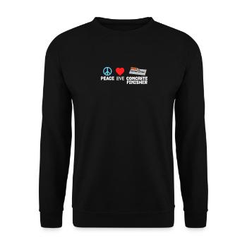 Peace Love Concrete Finisher Construction Worker - Unisex Sweatshirt - black - Front - Alina (178cm) & Michal (187cm)