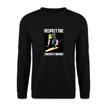Respect The Concrete Finisher Funny Masonry Cool - Unisex Sweatshirt - black - Front - Alina (178cm) & Michal (187cm)