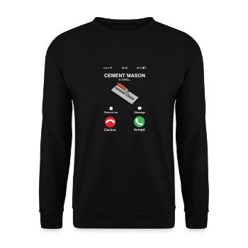 Cement Mason appelle un drôle de travailleur de la construction - Sweat-shirt Unisexe - noir - Devant - Alina (178cm) & Michal (187cm)