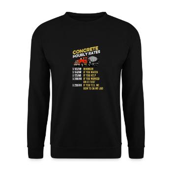 Concrete Finisher Worker Gift Cement Mixer Truck - Unisex Sweatshirt - black - Front - Alina (178cm) & Michal (187cm)