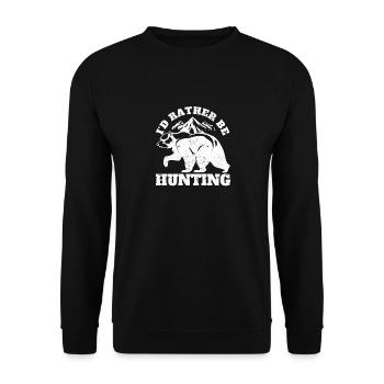 I'd rather hunt bears Cool bear hunter - Unisex Sweatshirt - black - Front - Alina (178cm) & Michal (187cm)